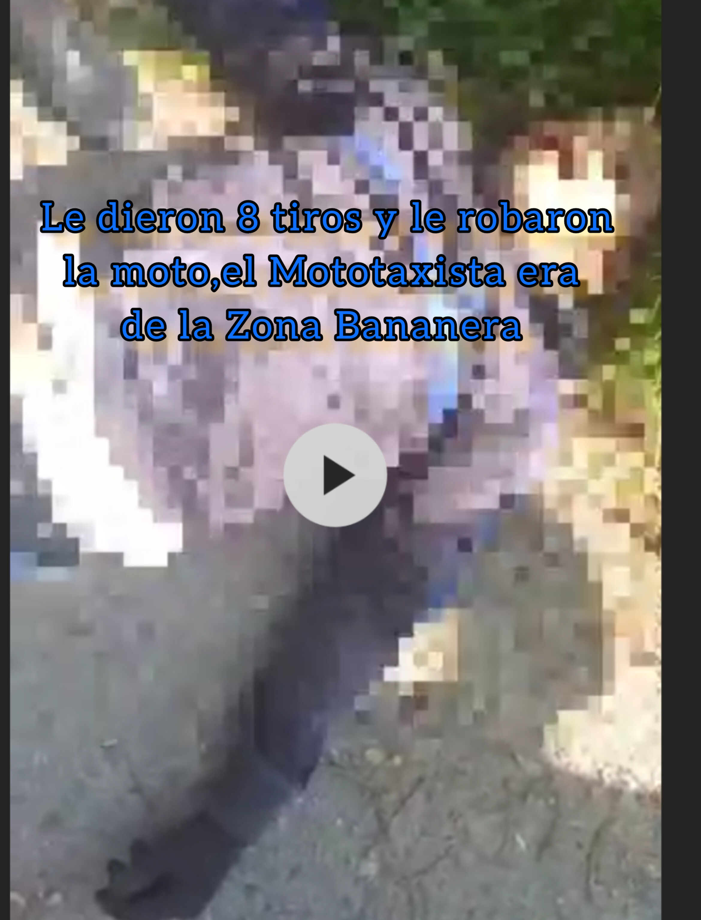 Lo mataron y le robaron la moto, le propinaron 8 tiros,el Mototaxista residía en Sevilla Zona Bananera